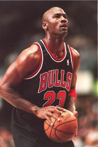 Michael Jordan playing for the Chicago Bulls