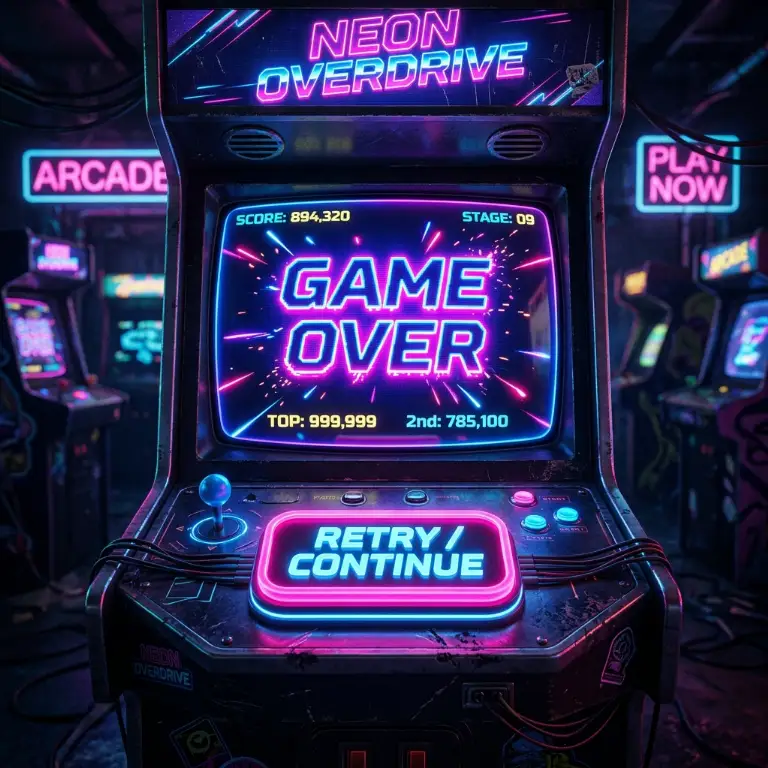 Game Over Retry screen illustrating perseverance and rapid learning