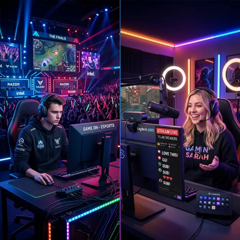 Competitive Esports Player vs Content Streamer Pro-gaming pathways: Competitive esports player vs gaming streamer