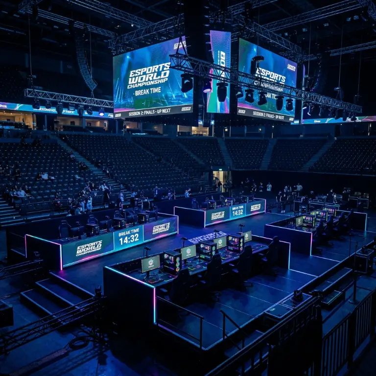 Empty esports tournament stage