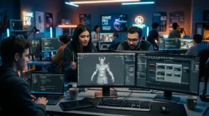Modern game design and programming university studio lab