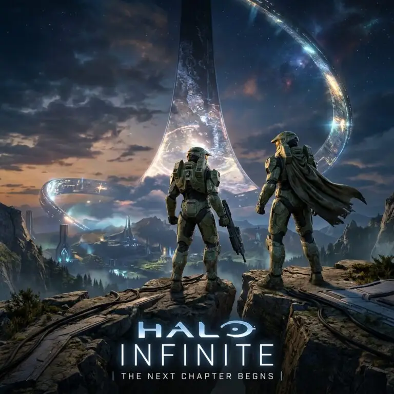 Le Master Chief contemplant l anneau dans Halo Campaign Evolved