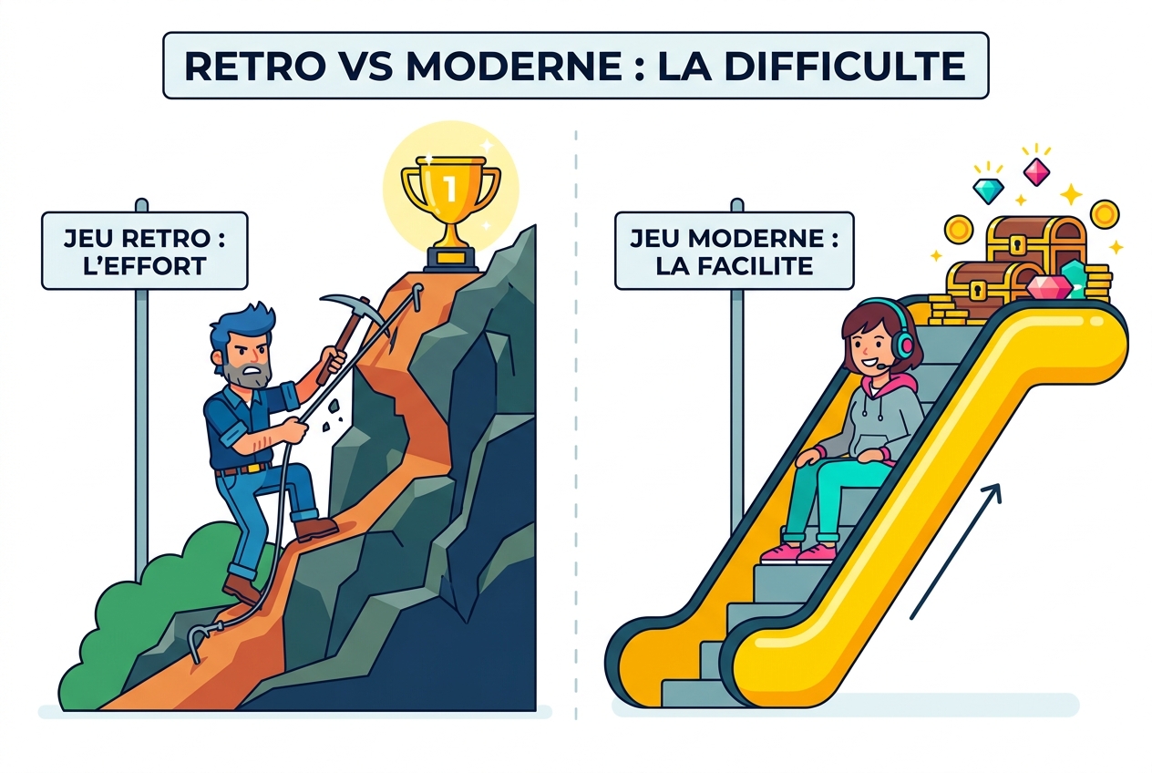 Infographic: Retro vs Modern - Effort vs Ease in Video Game Design