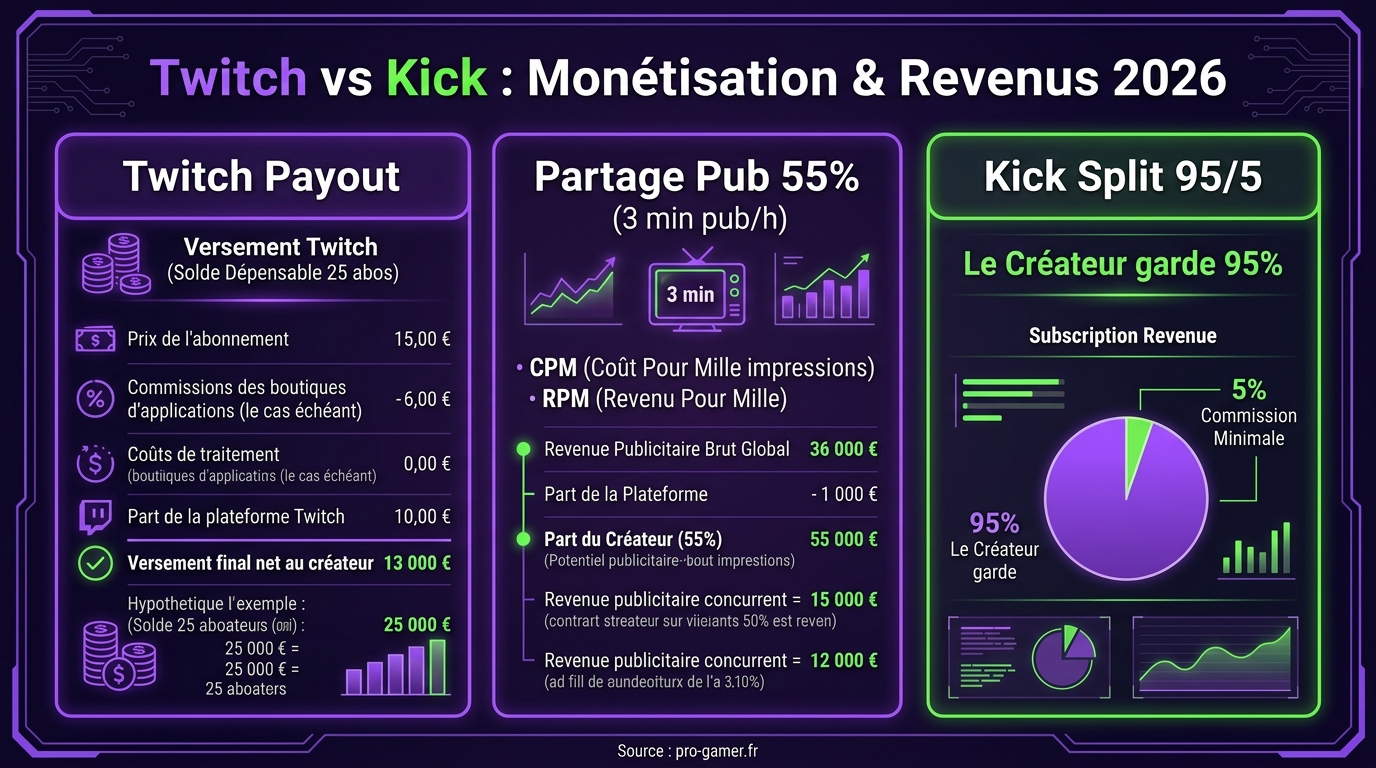 Twitch vs Kick Monetization 2026