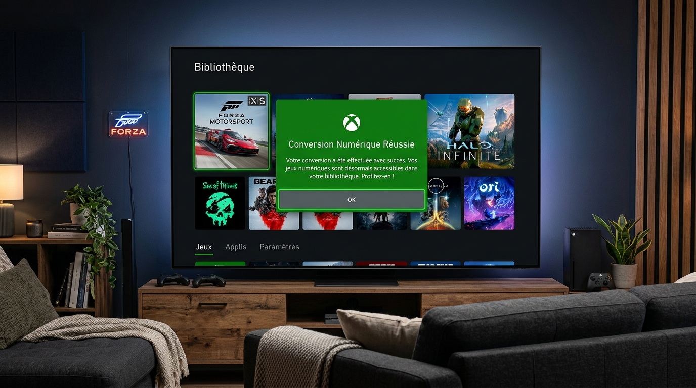 Xbox dashboard interface for converting physical game discs into digital licenses