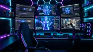 AI streaming clone setup Twitch and Kick screens