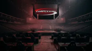 Complexity Gaming official logo empty esports arena