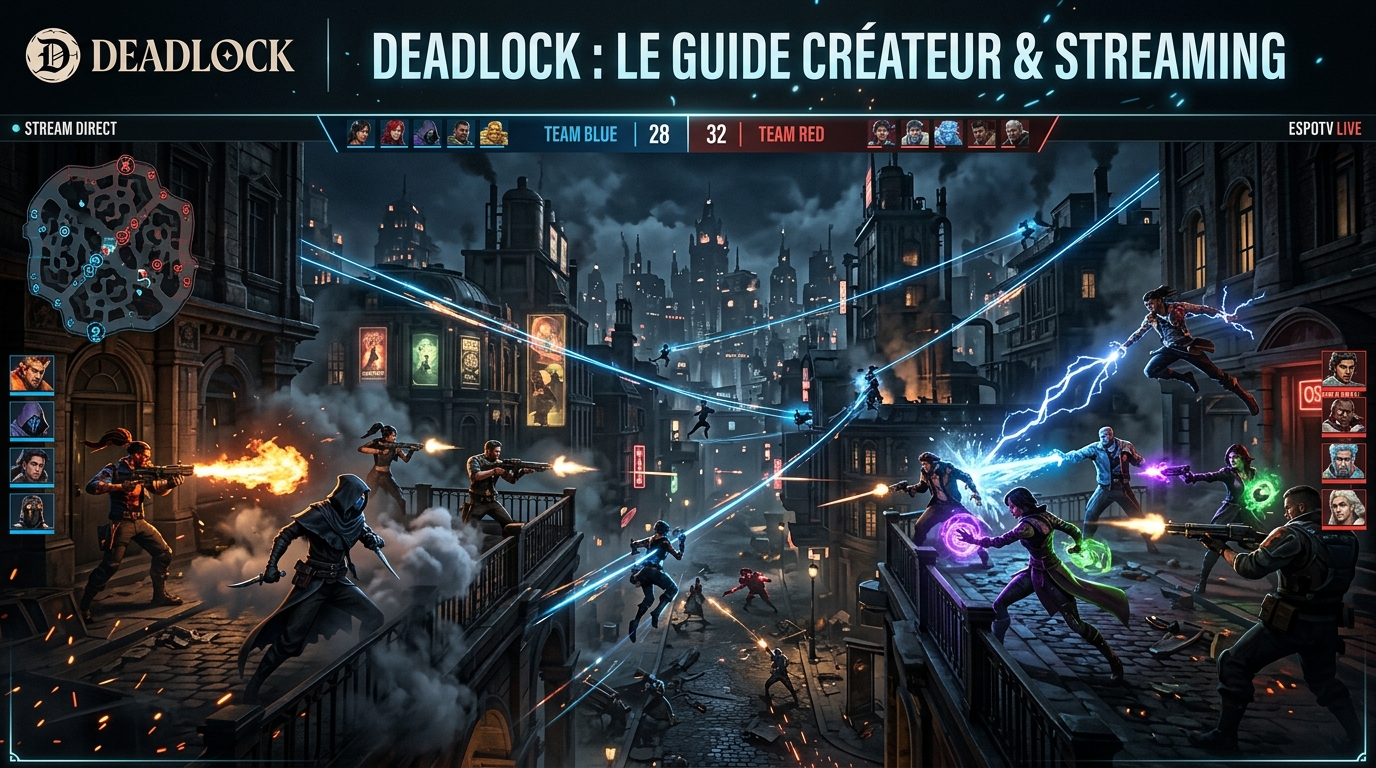 Guide officiel du jeu Deadlock Valve pour streamers et joueurs esport