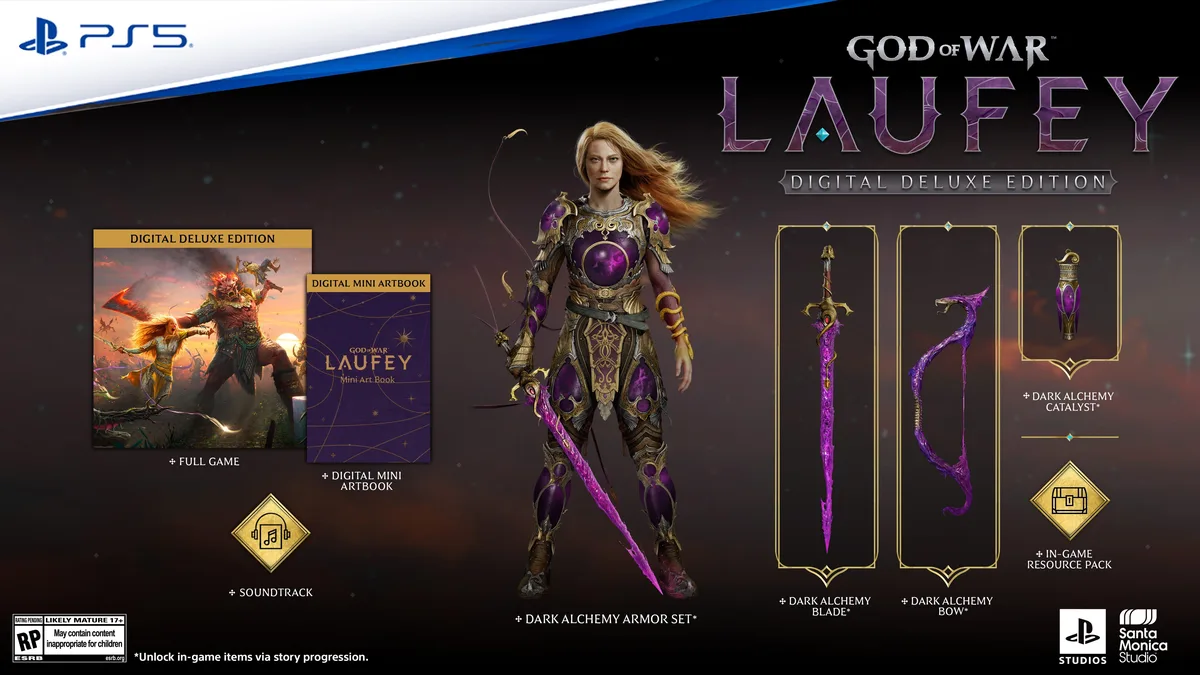 Full contents of God of War Laufey Digital Deluxe Edition on PlayStation 5