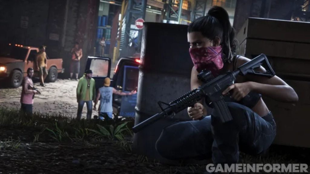 Lucia armed and ready in GTA 6 action sequence