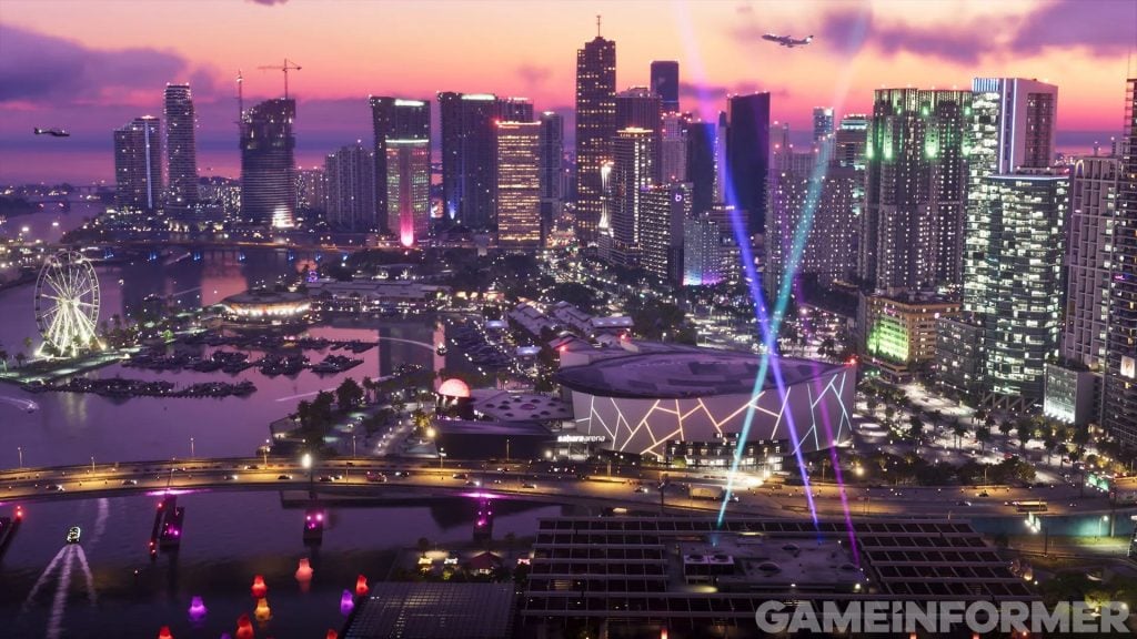 Vice City skyline and neon highways in GTA 6