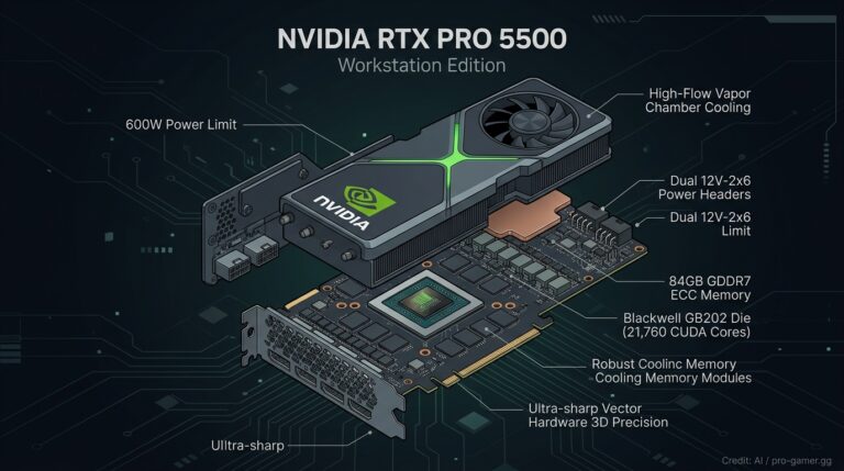 NVIDIA RTX PRO 5500 Workstation Edition Infographic