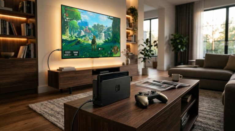 Nintendo Switch 2 mode docke VRR ecran TV Zelda