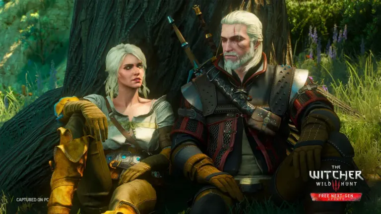 Geralt de Riv a cheval dans The Witcher 3 Remastered avec ray tracing