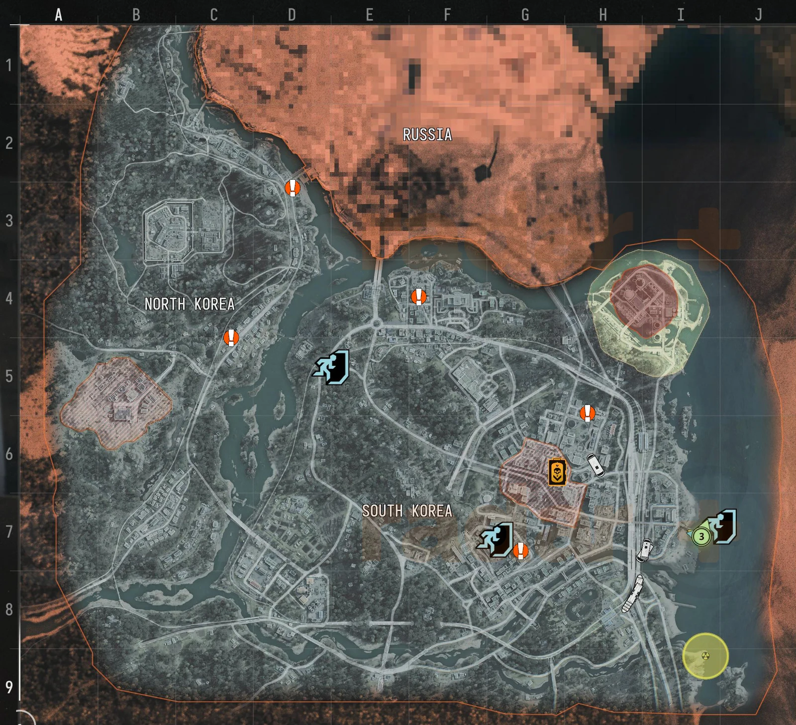 Map of all 5 Police Station locations on Hajin in Call of Duty Modern Warfare 4 DMZ