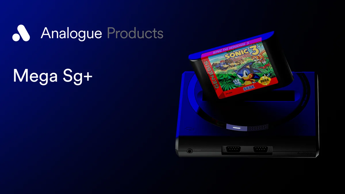 Analogue Mega Sg+ FPGA console with Sonic 3 Sega Genesis cartridge