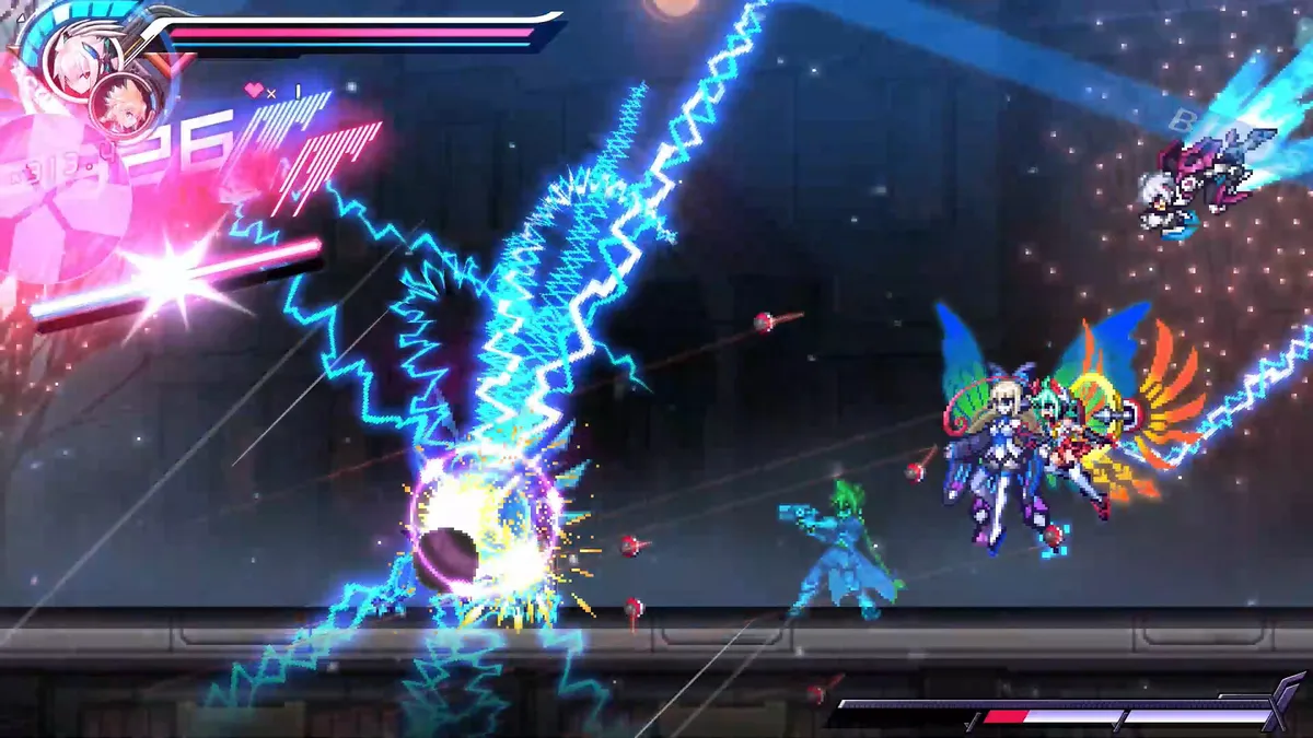 Azure Striker Gunvolt GX tag-team Copen and Gunvolt gameplay