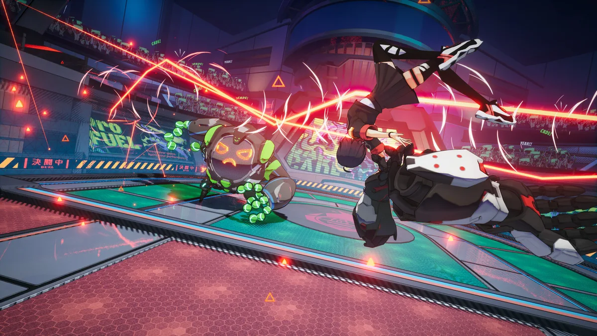 Cel-shaded boss-rush combat gameplay in BAKUDO for Nintendo Switch 2 and Steam