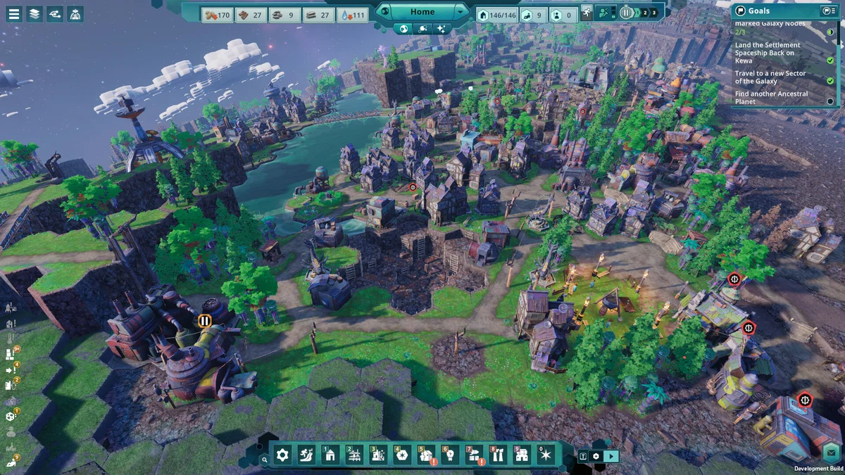 Beyond These Stars hexagonal city building on the back of Kewa the space whale