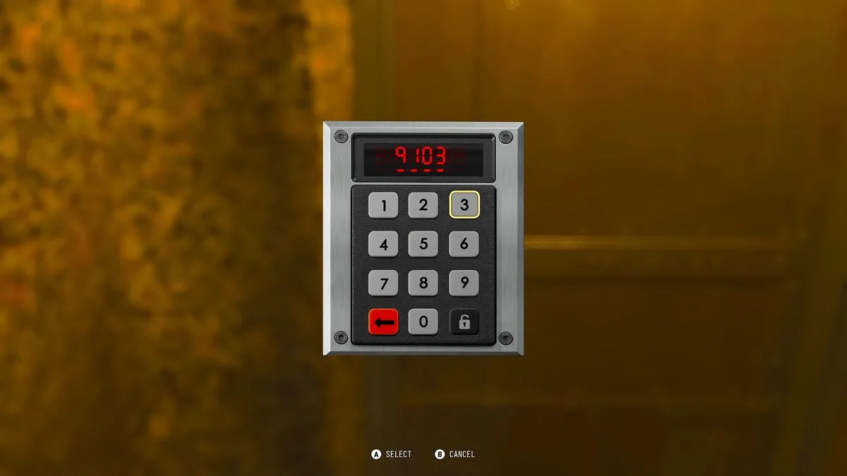 Entering keypad code 9103 on the bunker door in Mission 8 Assassins of Call of Duty Modern Warfare 4
