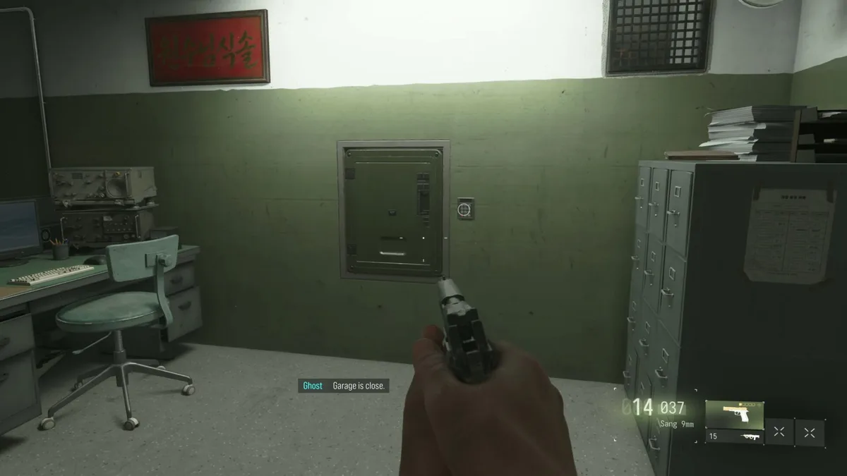Wall safe location in Mission 13 Escape where Ghost says Garage is close in Call of Duty Modern Warfare 4