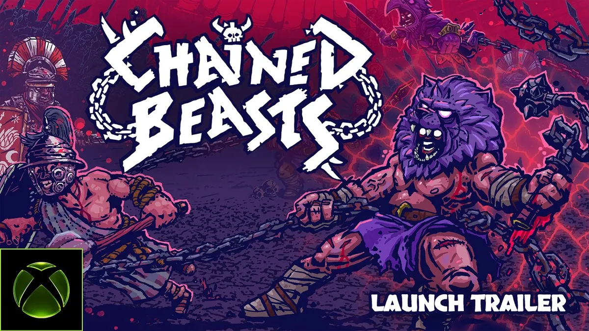Chained Beasts launch trailer co-op gladiator roguelite Game Pass