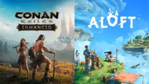 Official key art for Conan Exiles Enhanced and Aloft coming to PS5 in early 2027 from Funcom
