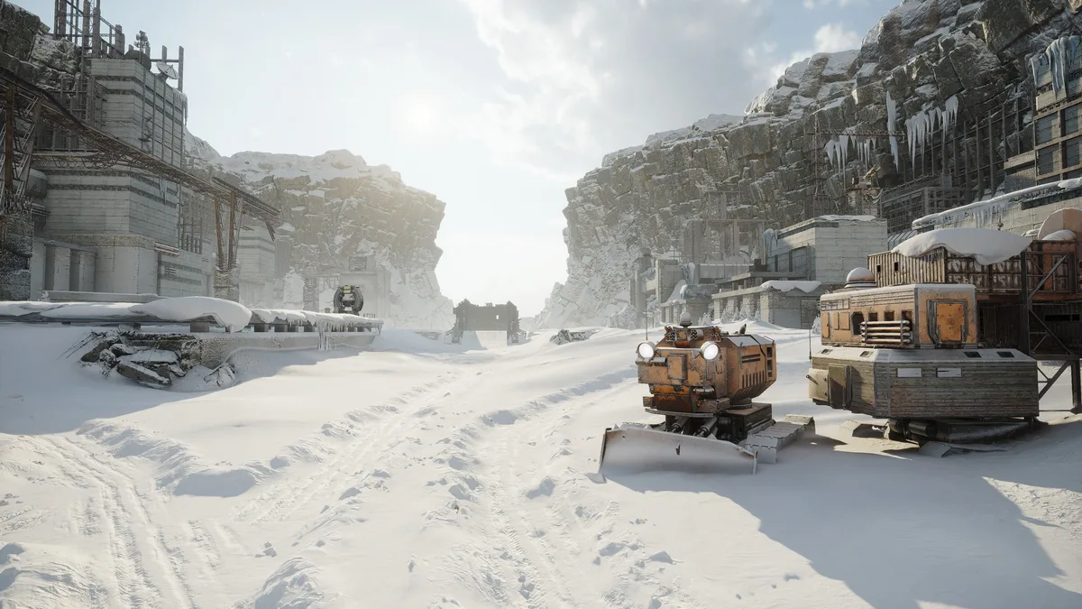 The Valley map in Crossout featuring upgraded global lighting, water physics and interactive grass