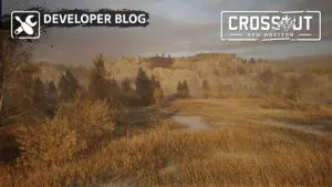 Armored vehicle in Crossout showcasing the new DLSS 4.5 graphics overhaul and volumetric fog