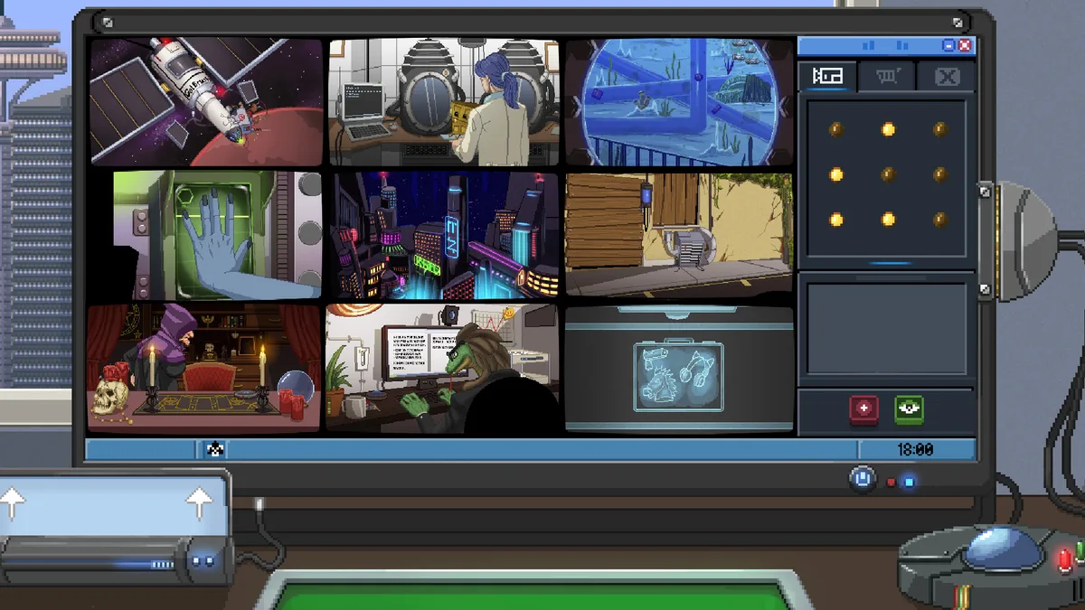 Do Not Feed the Monkeys 2099 MonkeyVision surveillance camera feeds on PlayStation 4 and Nintendo Switch
