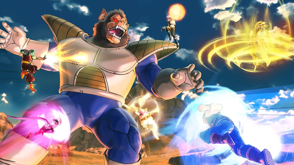 Dragon Ball Xenoverse 2 aerial battle and 10th Anniversary celebrations in Conton City