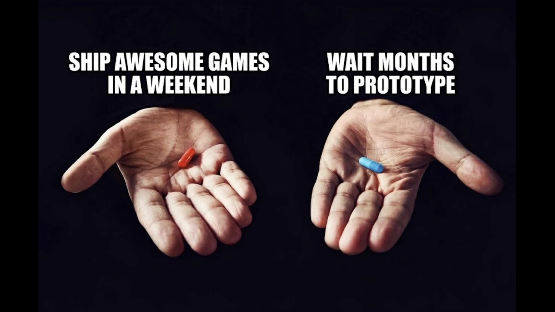 Official Epic AI MegaJam promotional artwork parodying The Matrix with a six-fingered hand holding the red pill