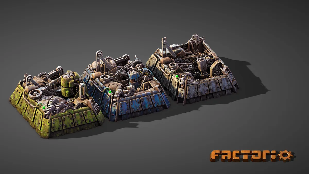 Redesigned assembling machines introduced in the Factorio 2.1 update