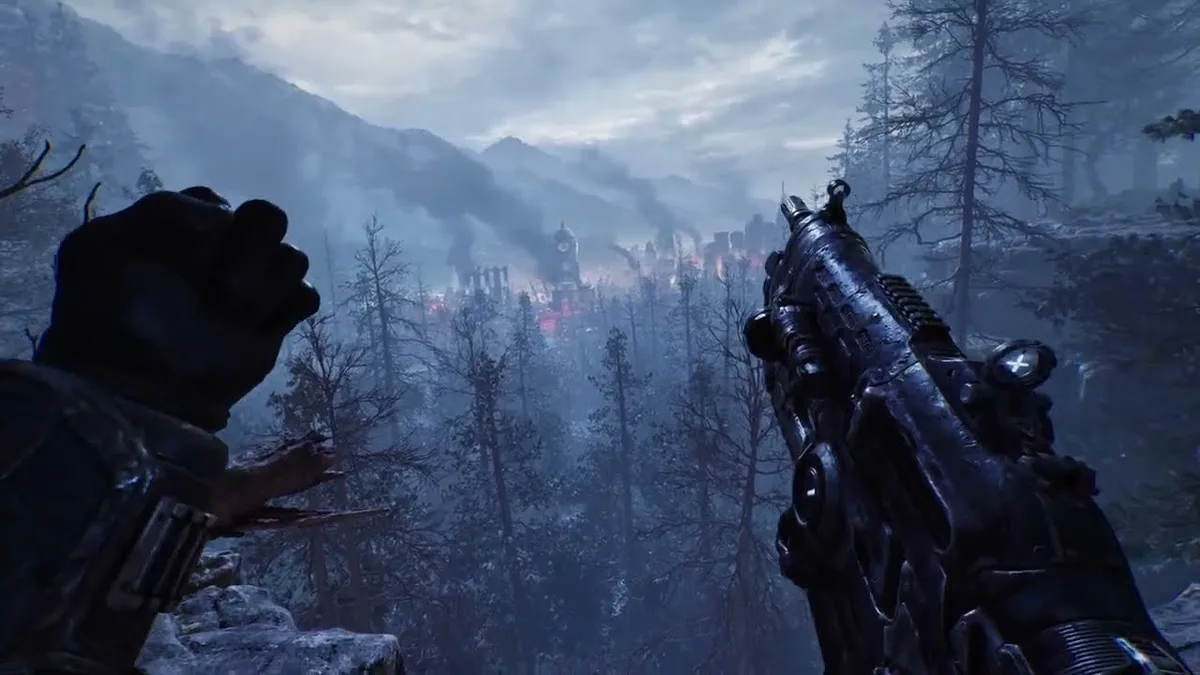 Gears of War E-Day VR mod first-person view with Lancer