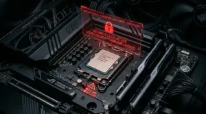Gaming PC processor with anti-cheat Vanguard hardware ban security lock display