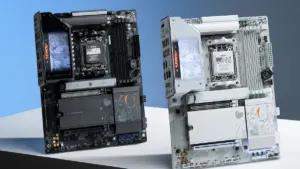Gigabyte B850 AORUS ELITE-P black and B850 AORUS ELITE-P ICE white Socket AM5 motherboards with ARI anime design