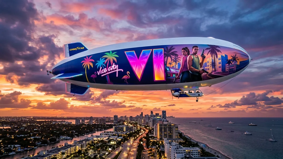 Official GTA 6 Goodyear Blimp Vice City