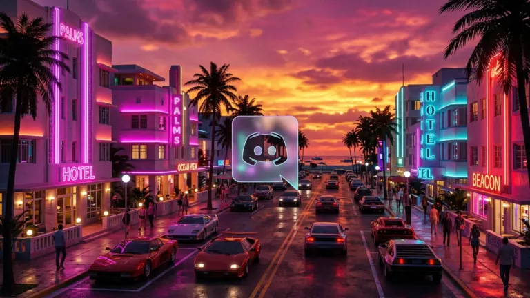 GTA 6 and Discord collaboration leak illustration against neon Vice City backdrop