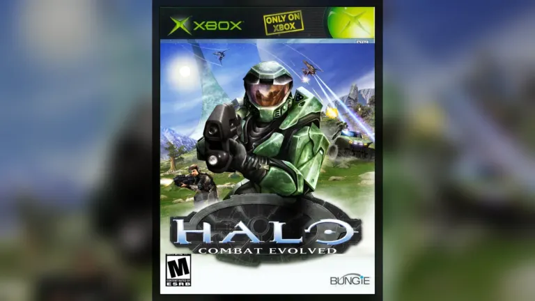 Original official Xbox box art for Halo Combat Evolved by Bungie
