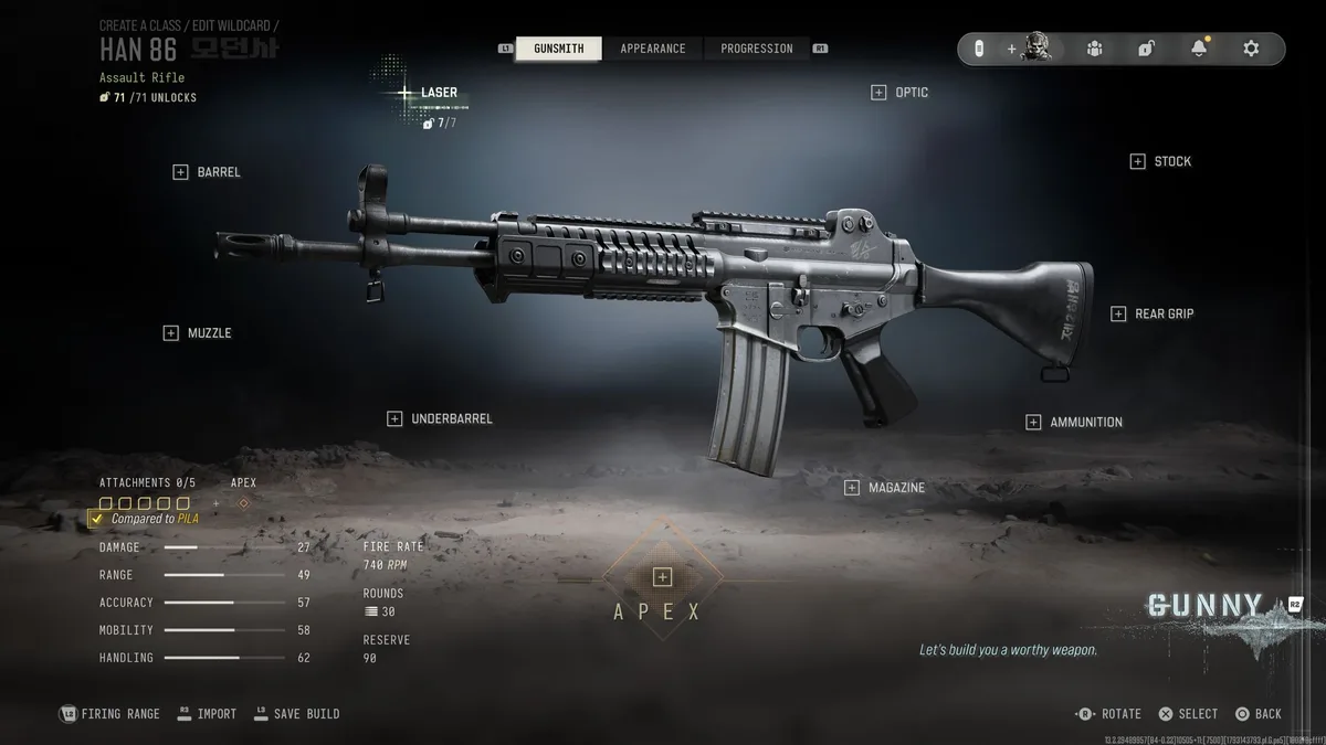 Han 86 Assault Rifle in the Call of Duty Modern Warfare 4 Gunsmith