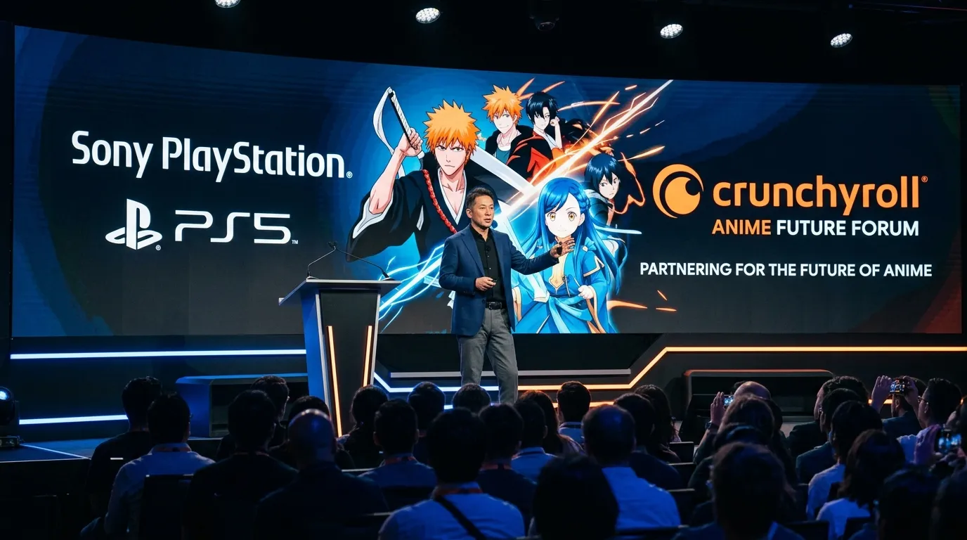 Hideaki Nishino announcing PS5 anime hub at Crunchyroll Anime Future Forum