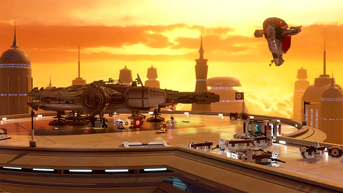 Action gameplay scene in LEGO Star Wars The Skywalker Saga on Xbox Series X and PC