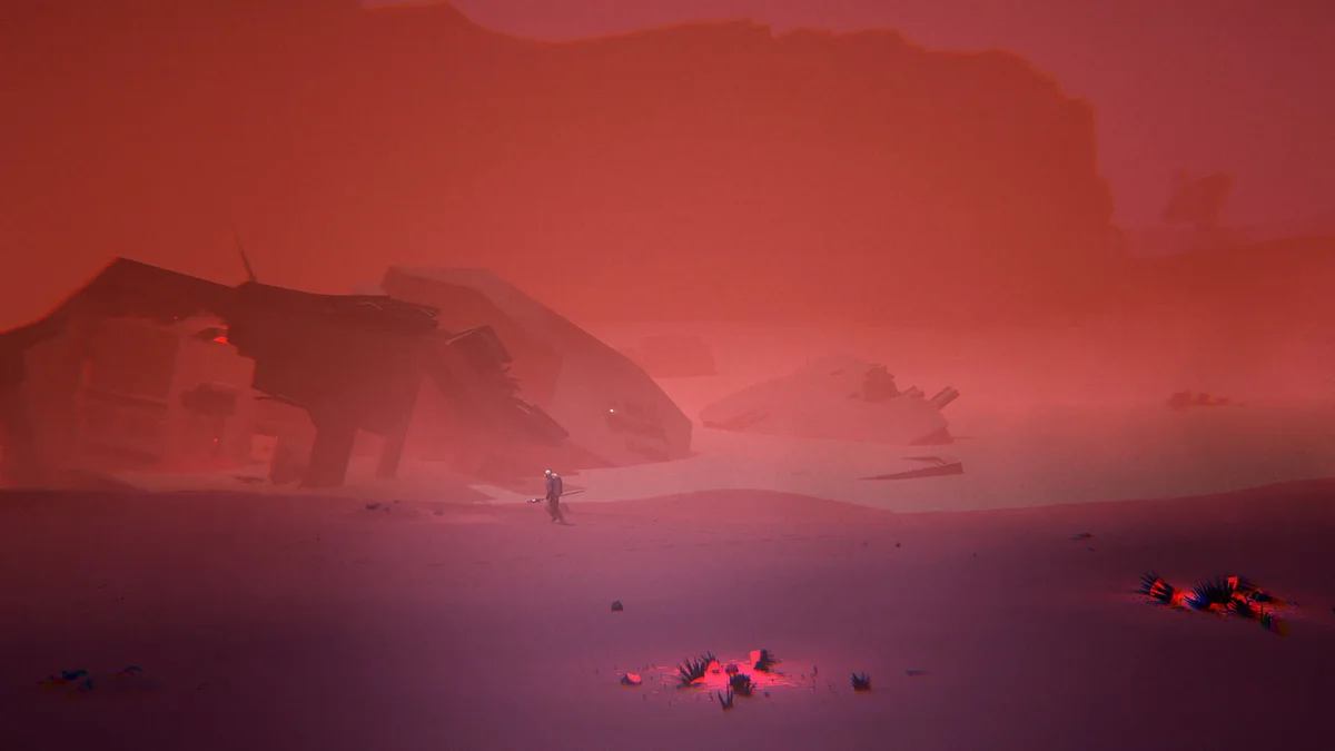 Traversing a radioactive storm in Magenta Down by 2 Ton Studios