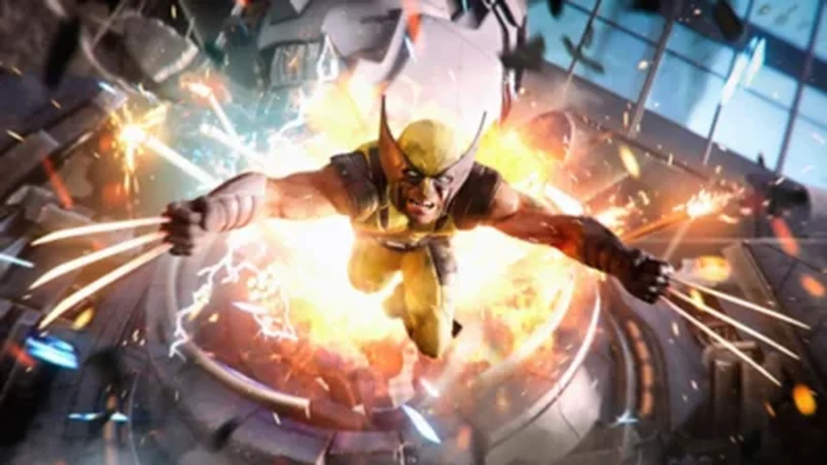 Boss encounter against a Sentinel in Insomniac Games' mutant universe on PS5