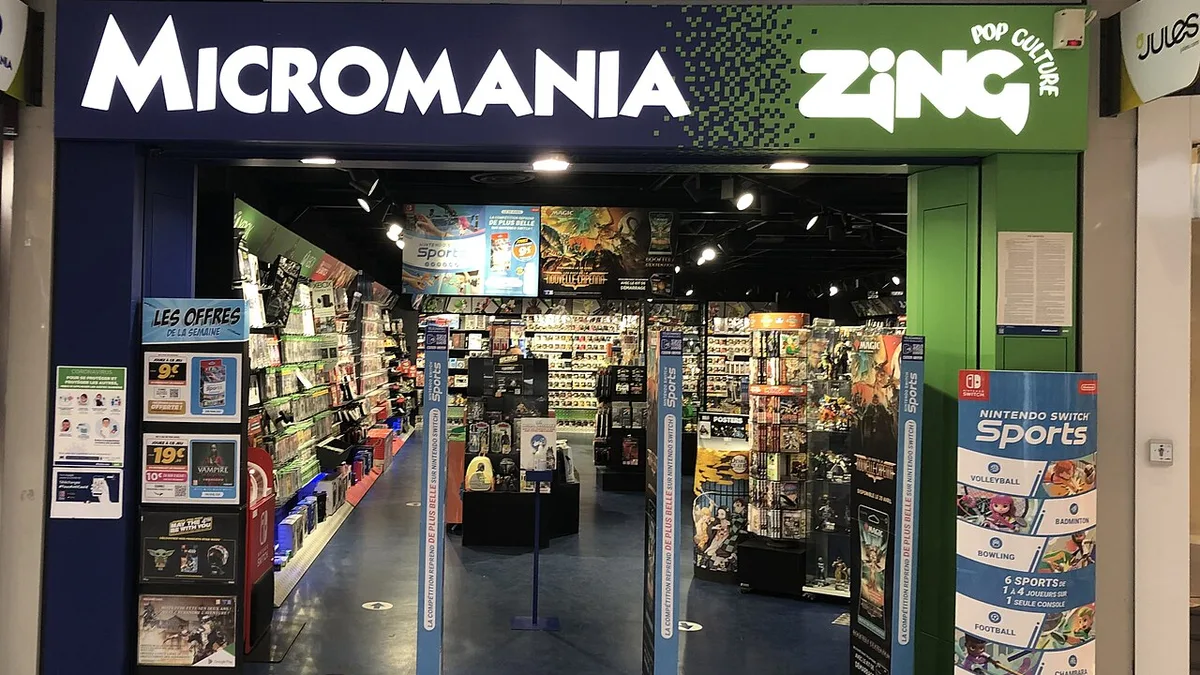 Storefront of a Micromania-Zing video game and pop culture retail shop in France