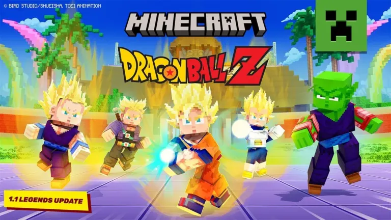 Minecraft x Dragon Ball Z 1.1 Legends Update official key art