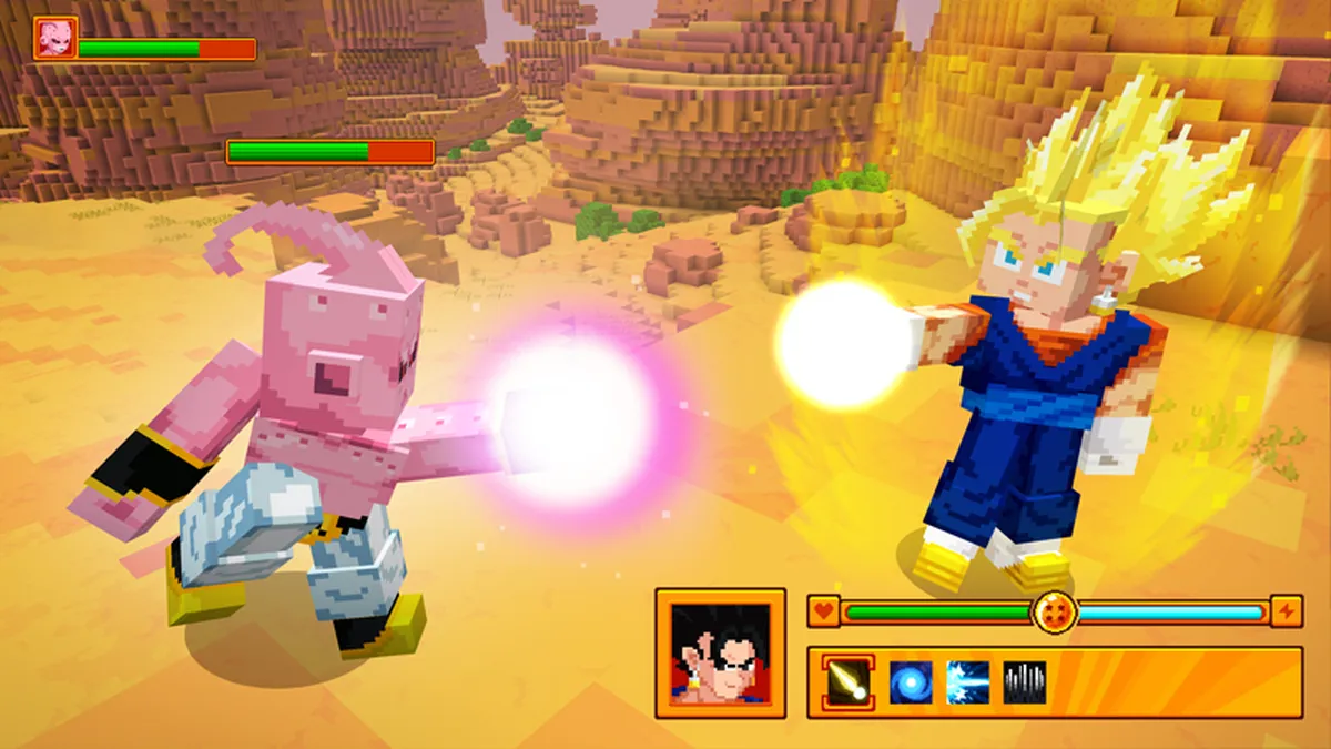 Vegito battling Kid Buu in Minecraft x Dragon Ball Z 1.1 Legends Update