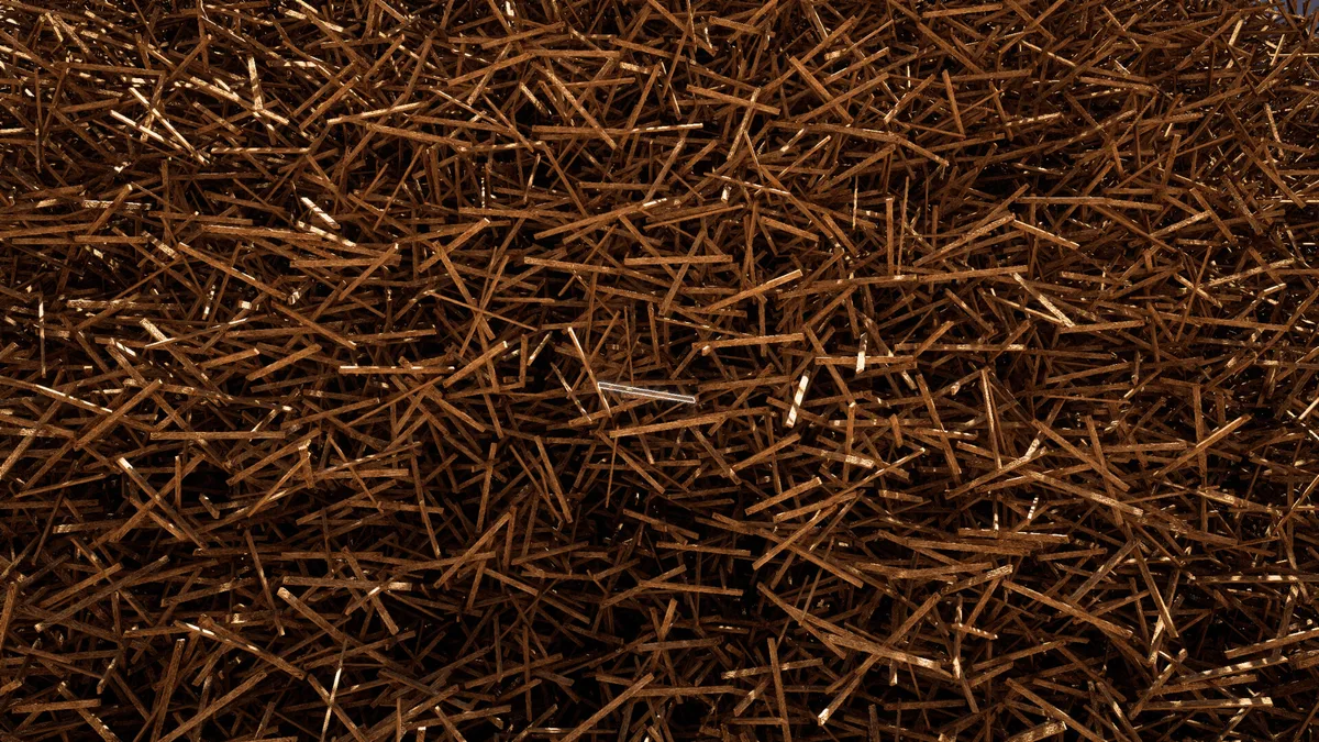 A single needle hidden among 5 million pieces of hay in Studio Bitdot's Needle In A Haystack Simulator