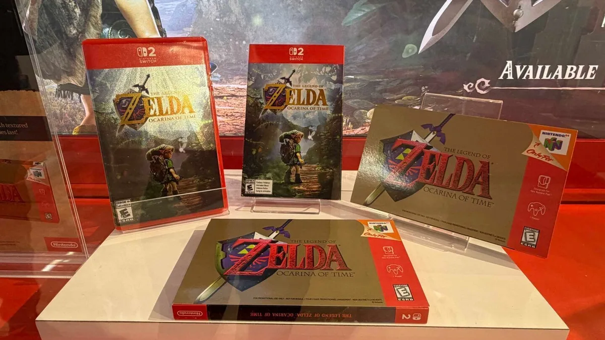 The Legend of Zelda Ocarina of Time Switch 2 display Nintendo Store Toronto