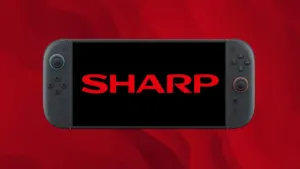 Nintendo Switch 2 displaying the Sharp logo illustrating the OSM-CPU-01 LCD panel teardown findings